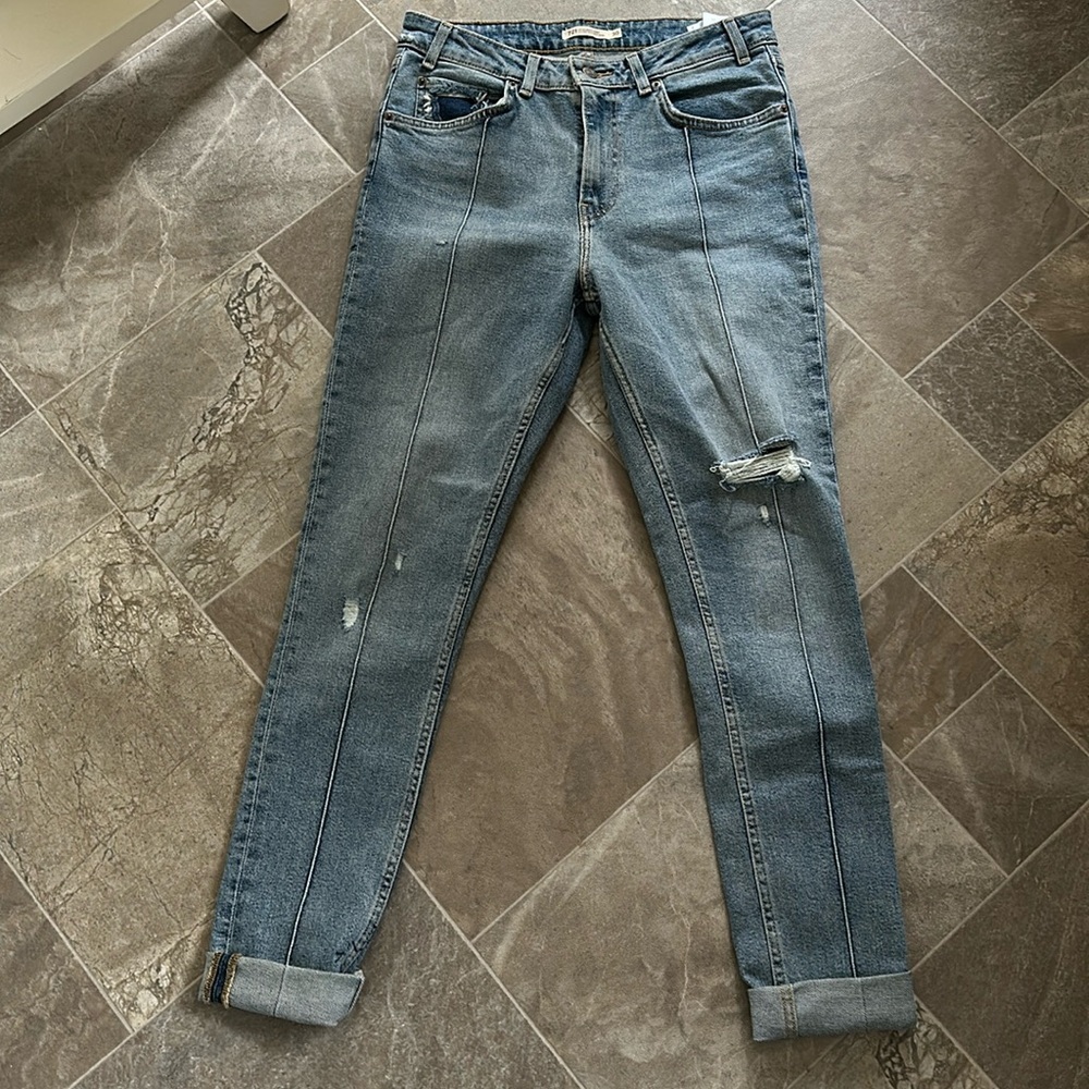 Levi’s 721 vintage high-rise skinny with seam down Centre roll up hem